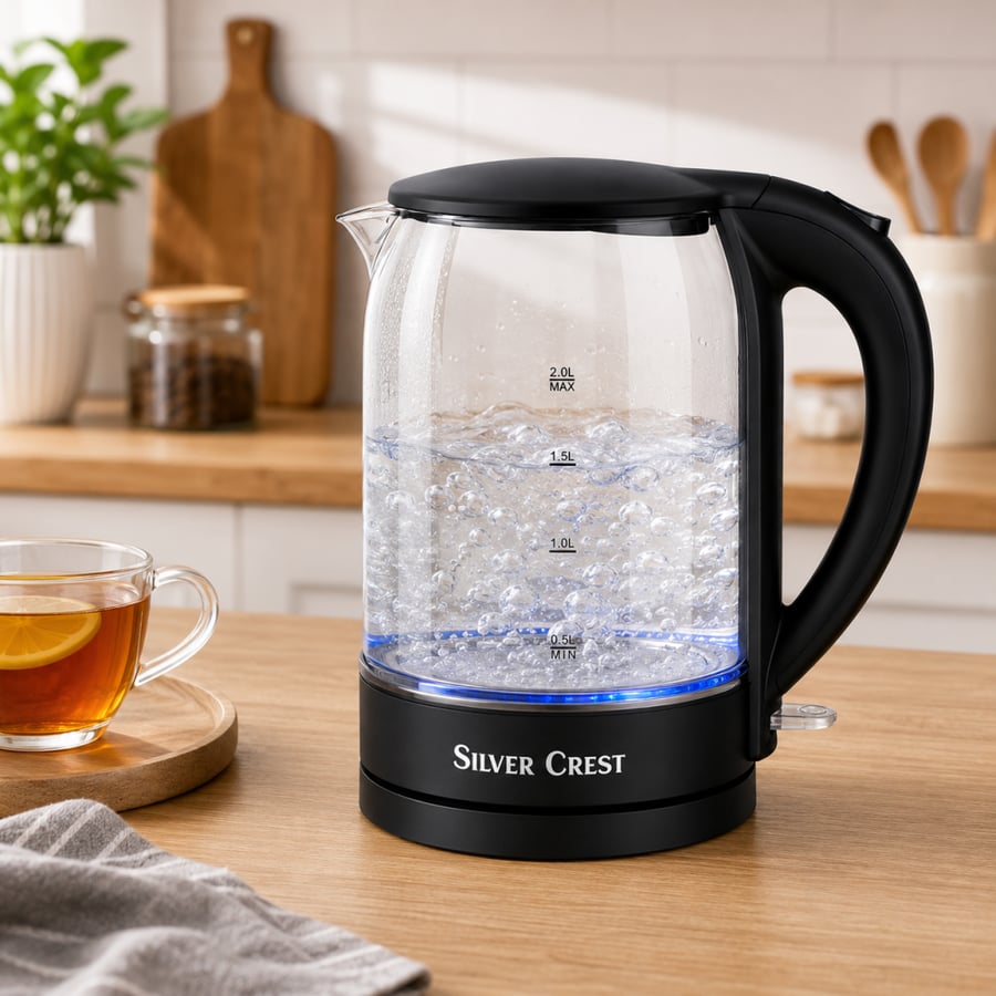 غلاية كهربائية زجاج سيلفر كريست 2 لتر 2200 واط SIL-015