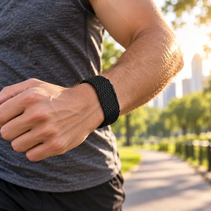 فون بلانت - سوار QWatch Pro ذكي لمراقبة نبض القلب والأكسجين والنوم
