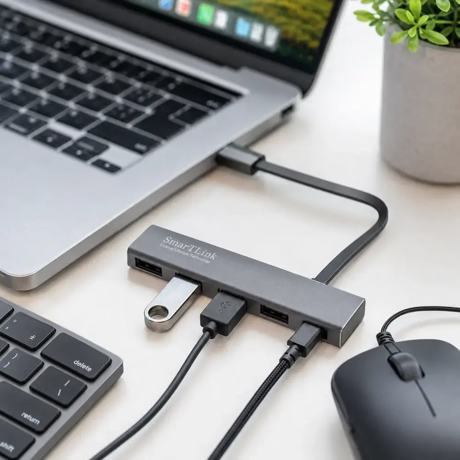 سمارت لينك - موزع USB 2.0 صغير بأربعة منافذ وهيكل ألمنيوم موديل SL258H