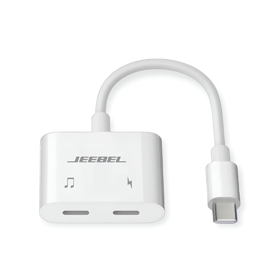 محول USB-C مع منفذي سماعة وشحن من Jeebel