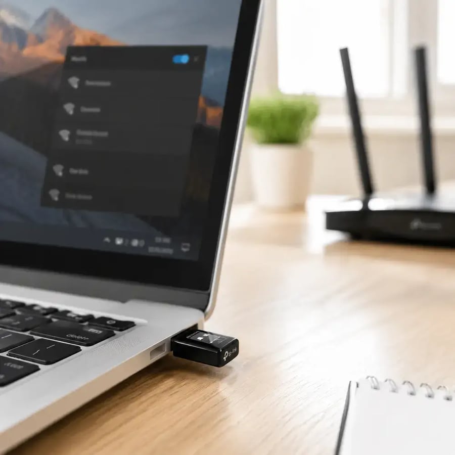 تي بي لينك - محول واي فاي USB ميني بسرعة 300 ميجابت Wireless N وزر WPS