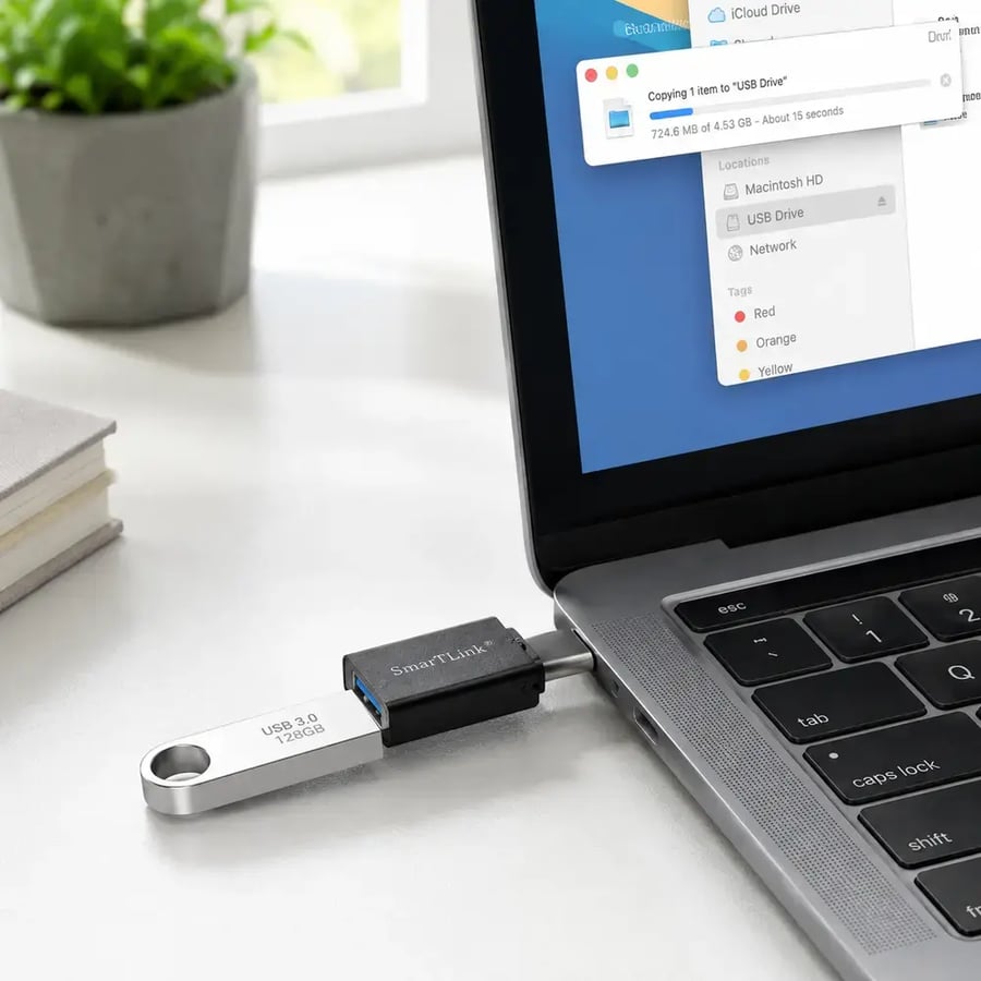 سمارت لينك - محول Type C ذكر إلى USB 3.0 أنثى OTG موديل SL30124CN