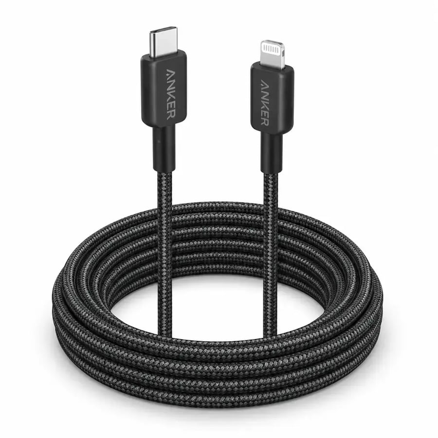 أنكر - كابل 322 USB C إلى Lightning مجدول بطول 3 أمتار مع اعتماد MFi