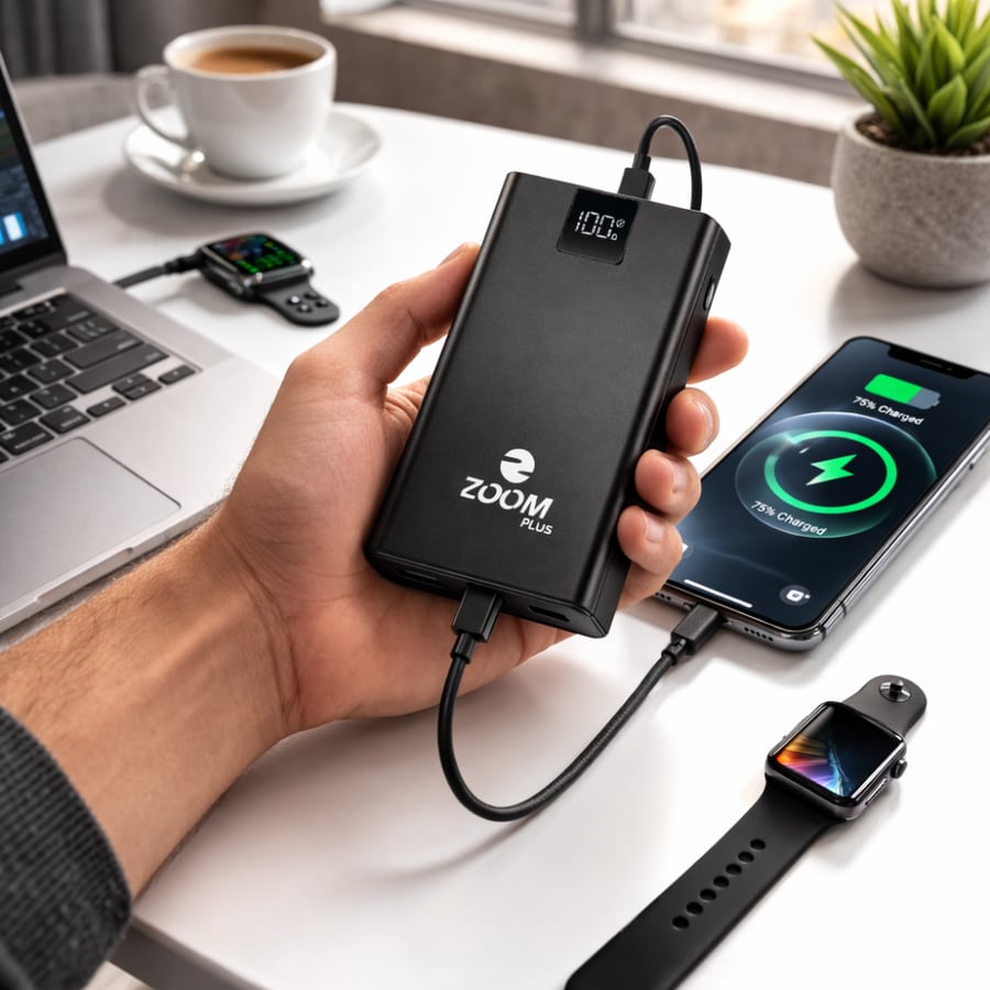 باور بانك Zoom Plus FASTER 20000mAh PD 65W شحن فائق السرعة