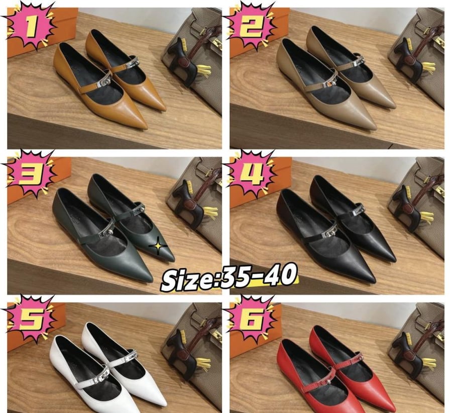 فلات ايرميز Hermès Kelly pointed-toe flats