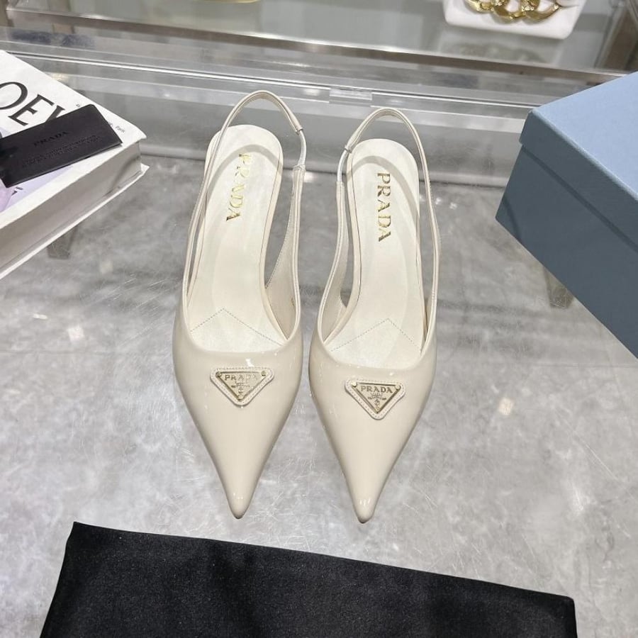 حذاء Prada triangle logo high heels