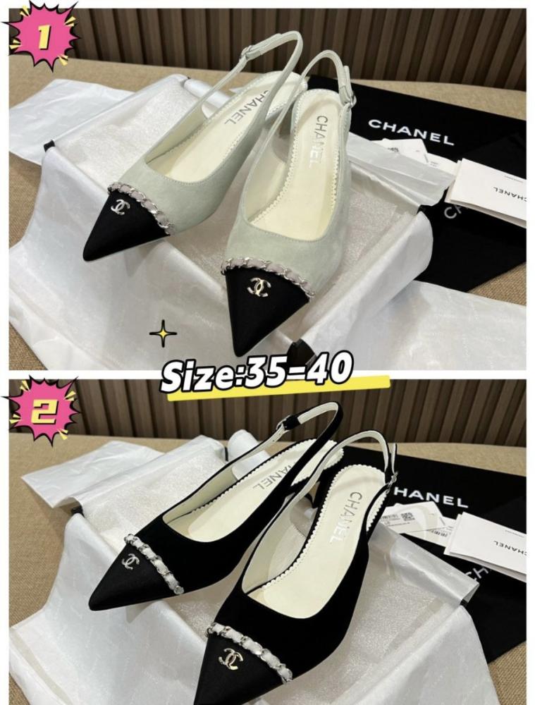 حذاء Chanel suede low heels