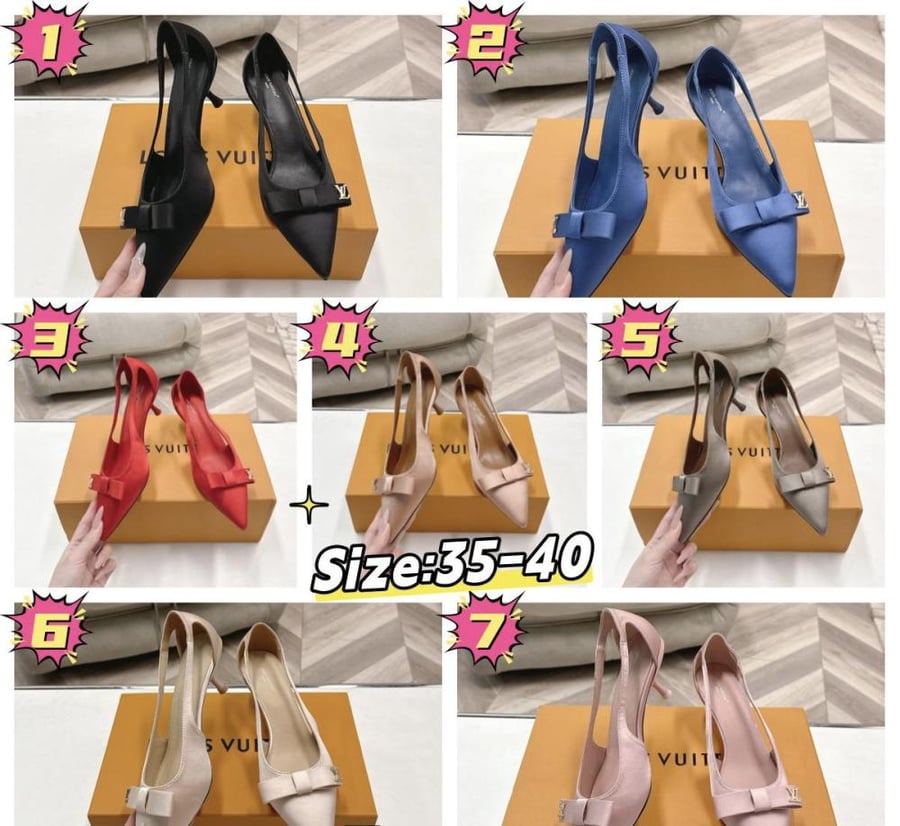هيلز لويس فيتون Louis Vuitton pointed-toe high heels with bow