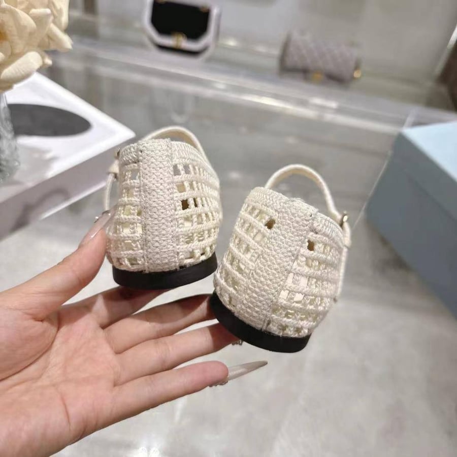 حذاء برادا فلات Prada 2026 New Knitted Mesh Openwork Casual Shoes