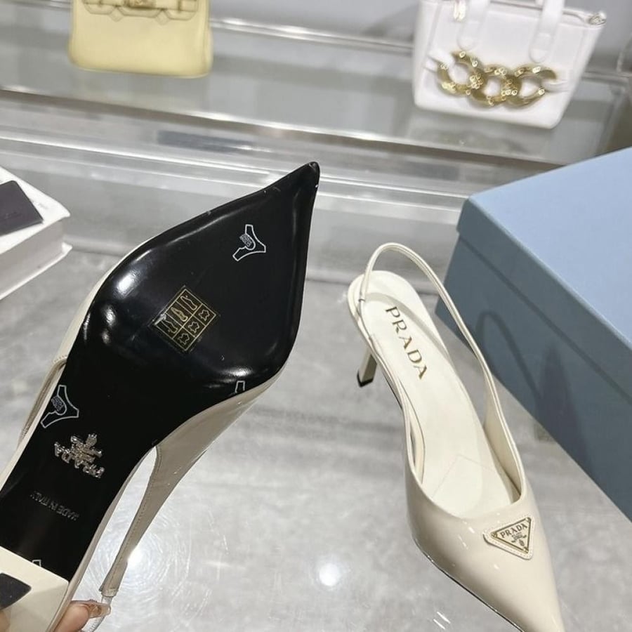 حذاء Prada triangle logo high heels