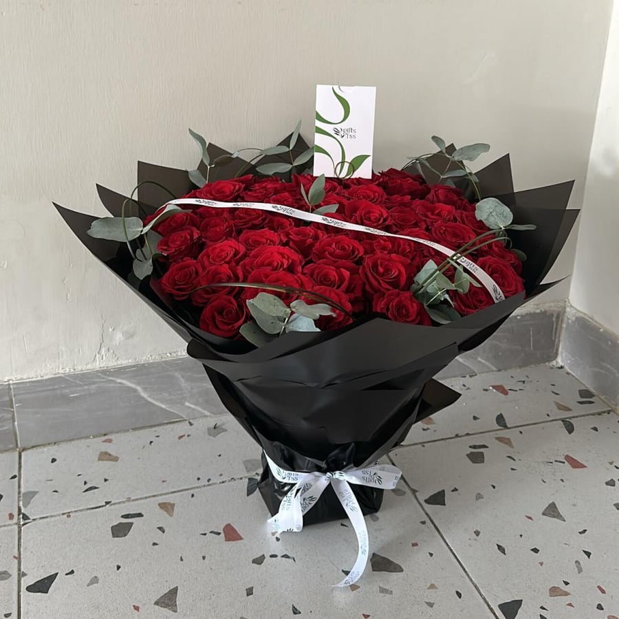 بوكيه ورد احمر 50  ||Bouquet of red roses 50