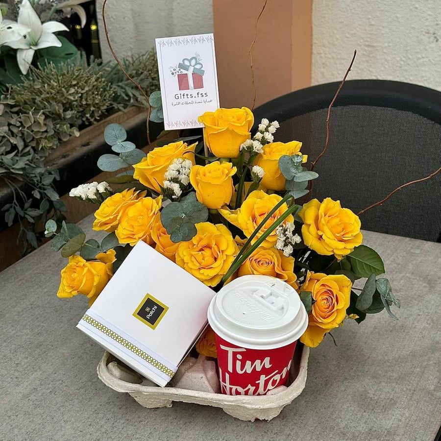 شوكلت ,Tim Hortons || ورد اصفر