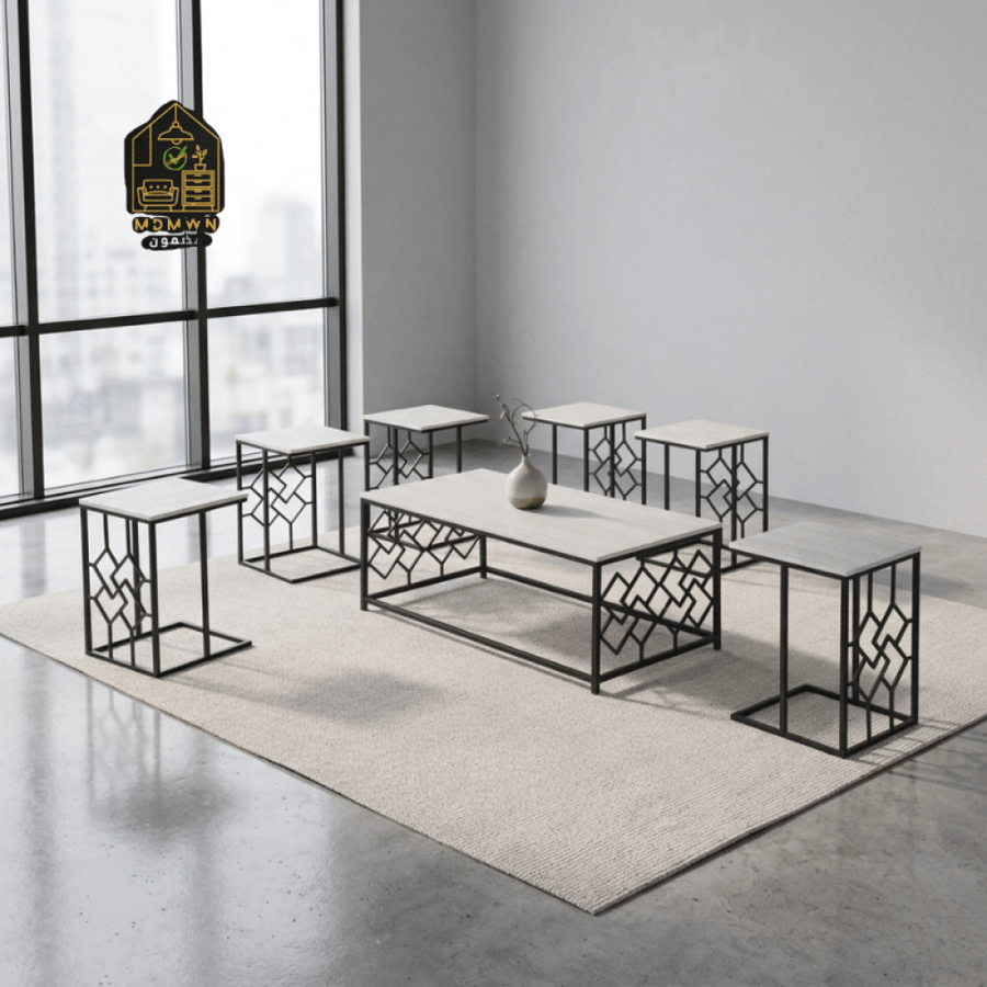 Multi-colored living room table set