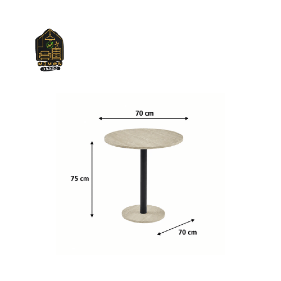 Round melamine cafe table in various colors