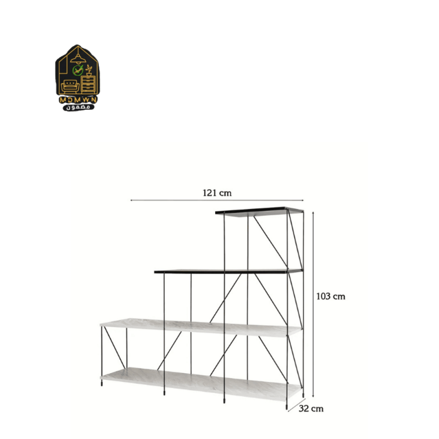 وحدة رفوف متعددة الاستخدام بتصميم مودرن 4 أرفف