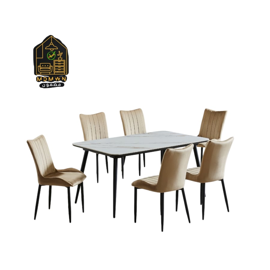 Ceramic table set with 4 chairs, gray color