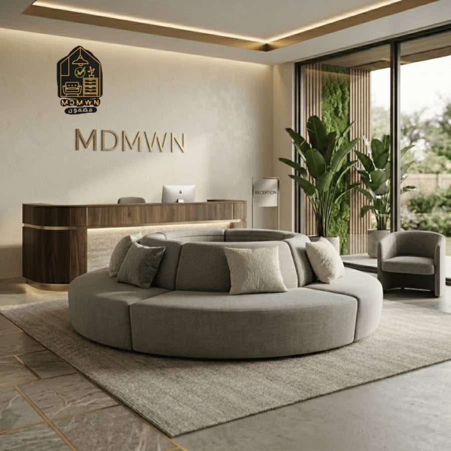 Modern circular waiting area for malls and receptions, 3 meters, custom-made