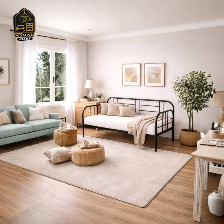Iron bed with a modern design