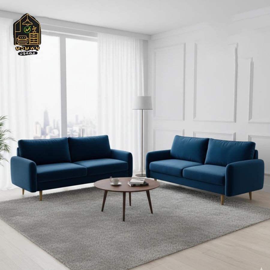 Sofa set consisting of a three-seater and a two-seater sofa, blue color