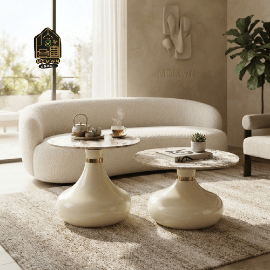 طقم طاولات قهوة وخدمة بتصميم أنيق
