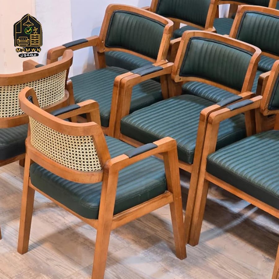 Modern wooden chair with padded seat and back