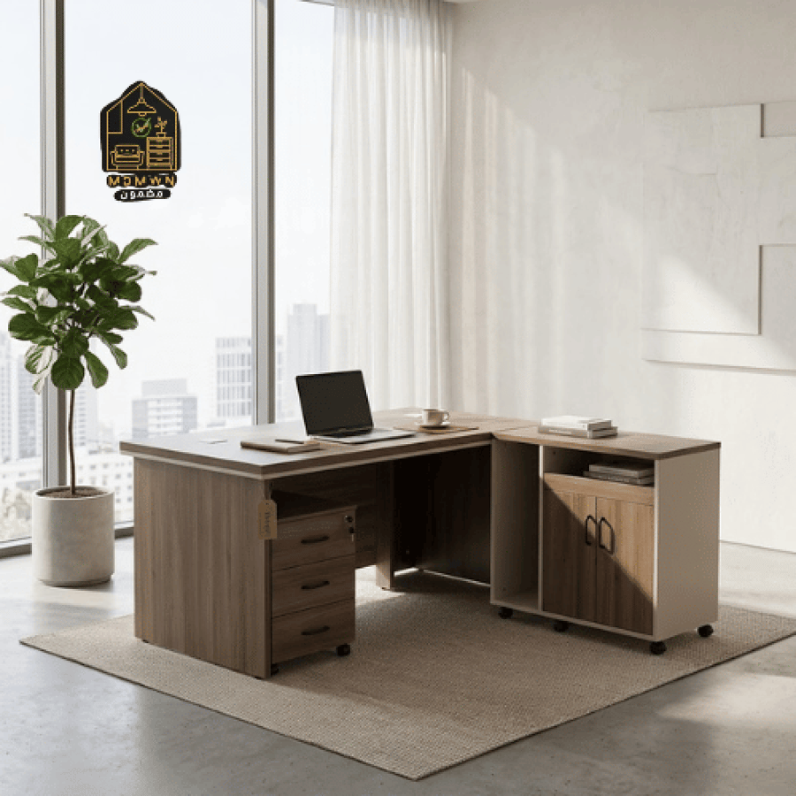 مكتب إداري حرف L بتصميم عصري عدة مقاسات