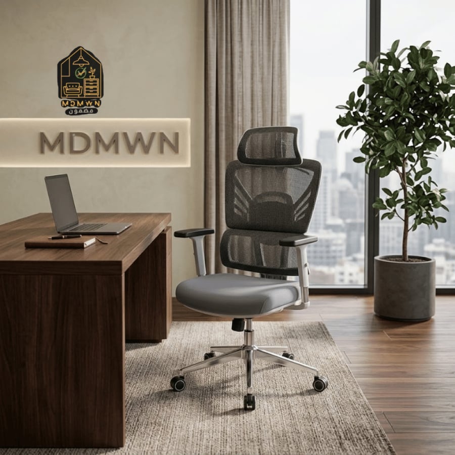 Two-tone mesh office chair, fixed or swivel