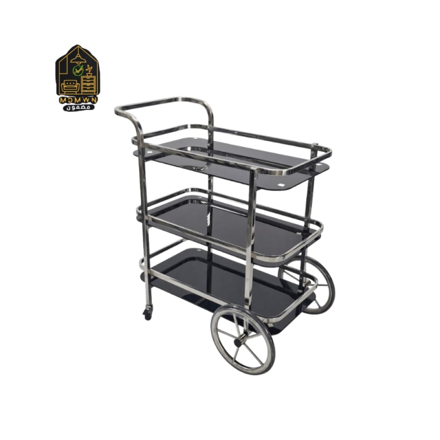 3-tier glass serving cart