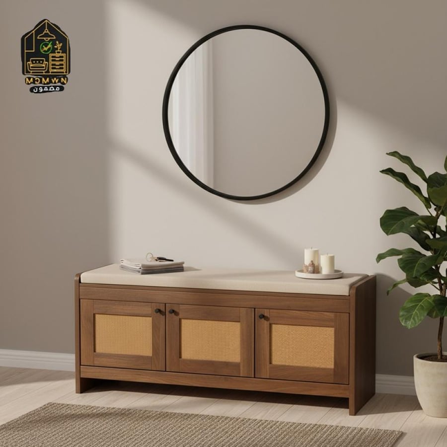 بنش أحذية بتصميم عصري وأنيق مع وسادة جلوس