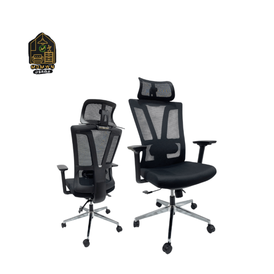 Comfortable mesh office chair with high back, swivel