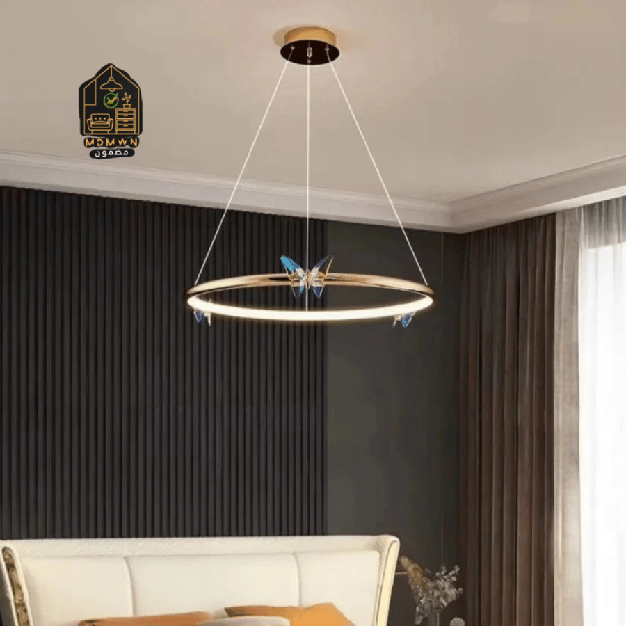 Golden LED chandelier, diameter 80 cm