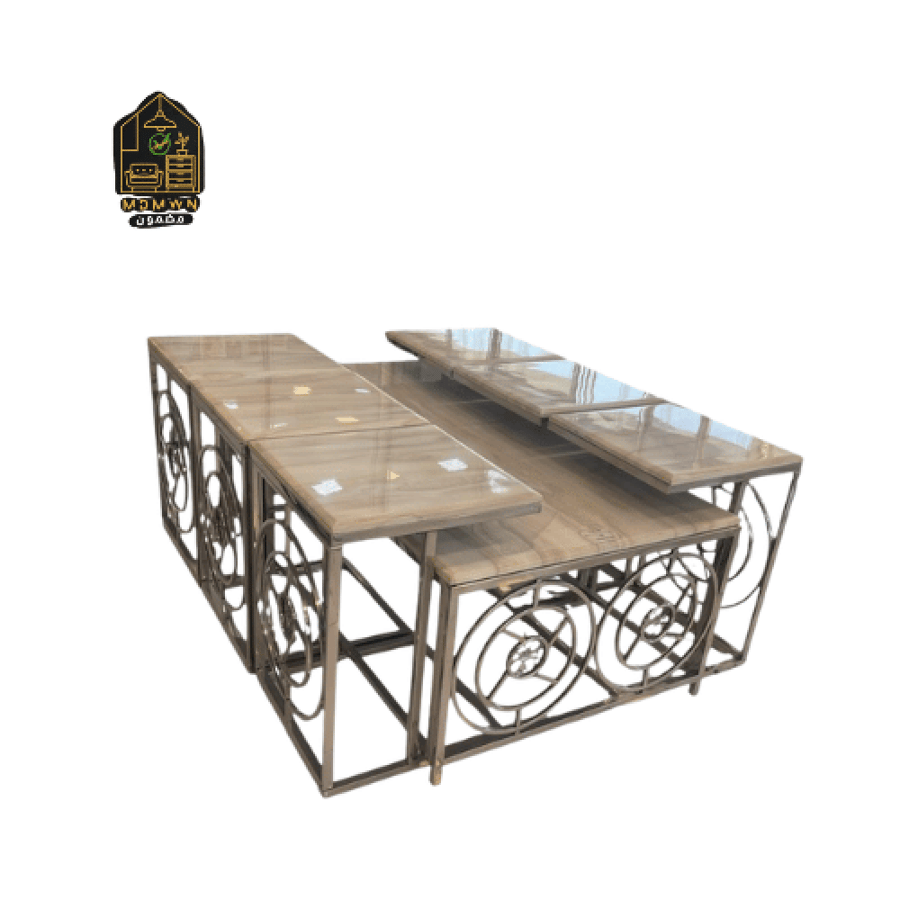 طقم طاولات بتصميم فاخر لونين