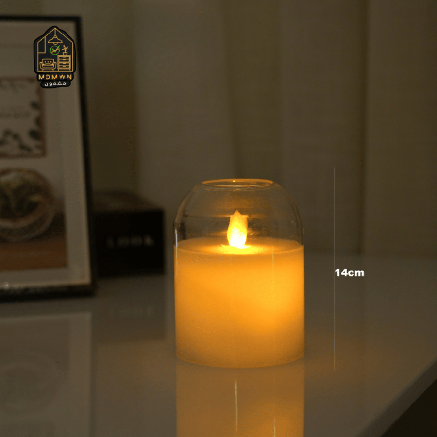 شمعة ديكور بغطاء زجاجي