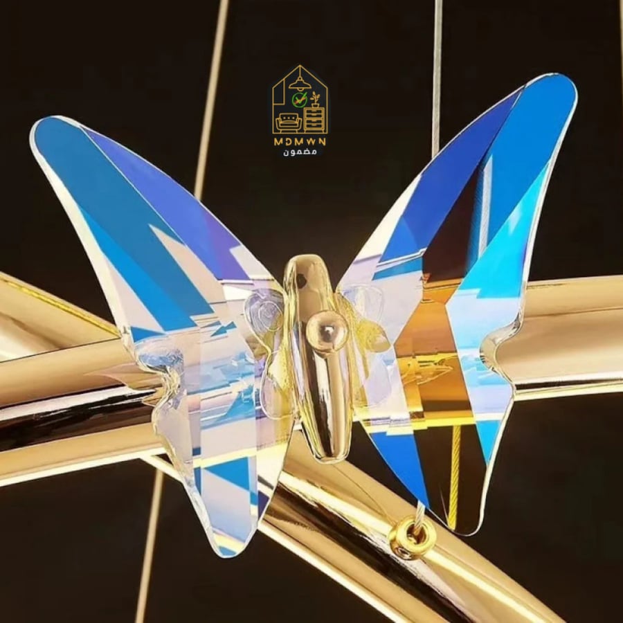 Golden LED chandelier, diameter 80 cm