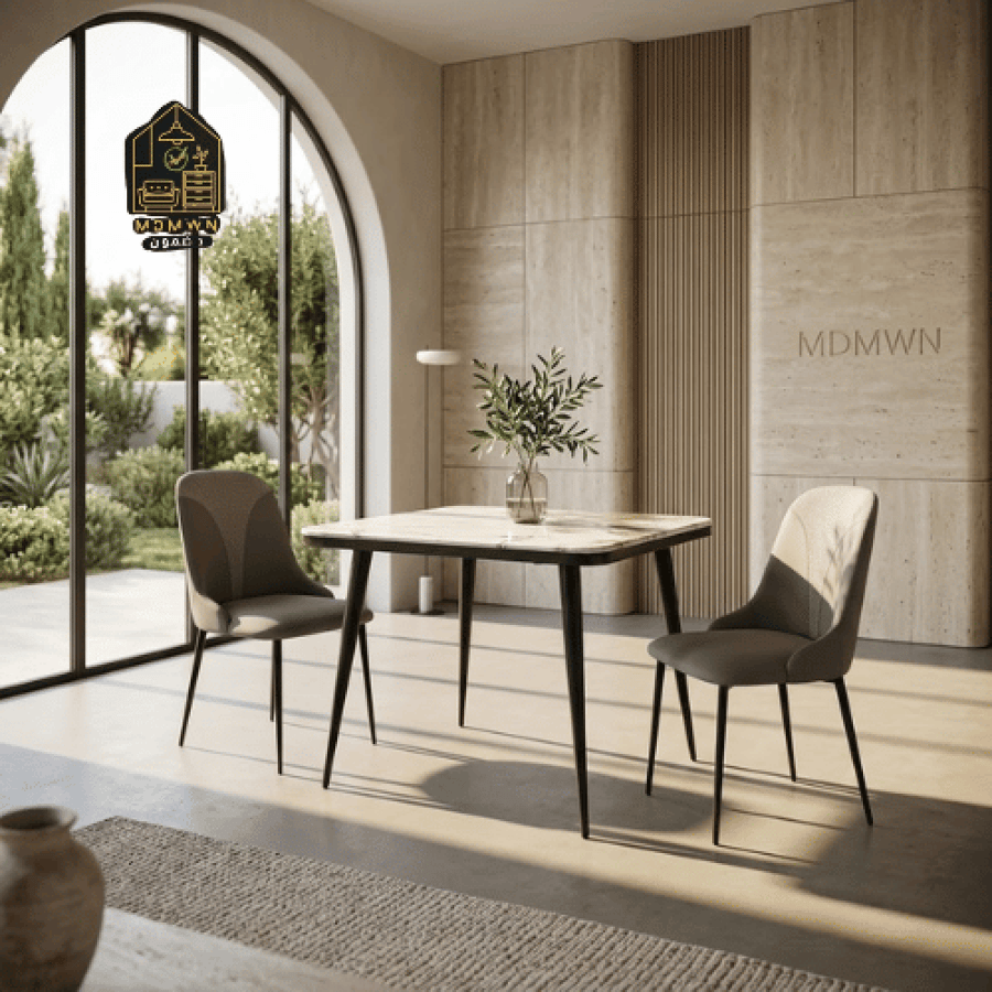 Marble dining set with 2 chairs
