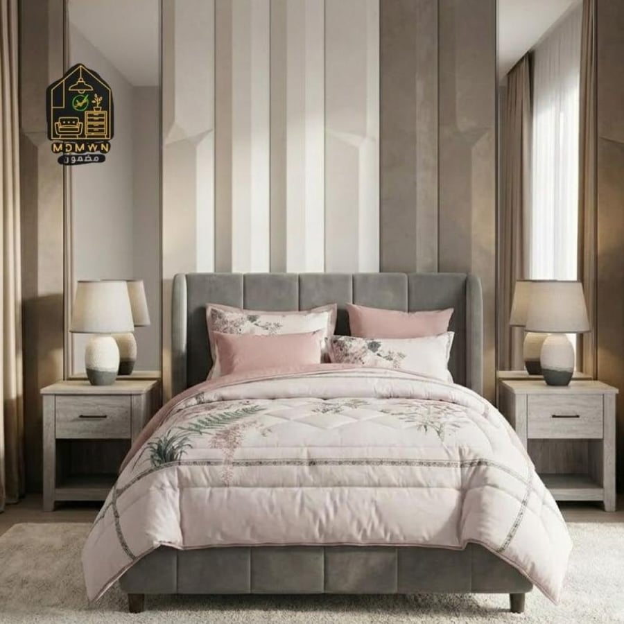 Soft floral bedspread set, 4 or 6 pieces