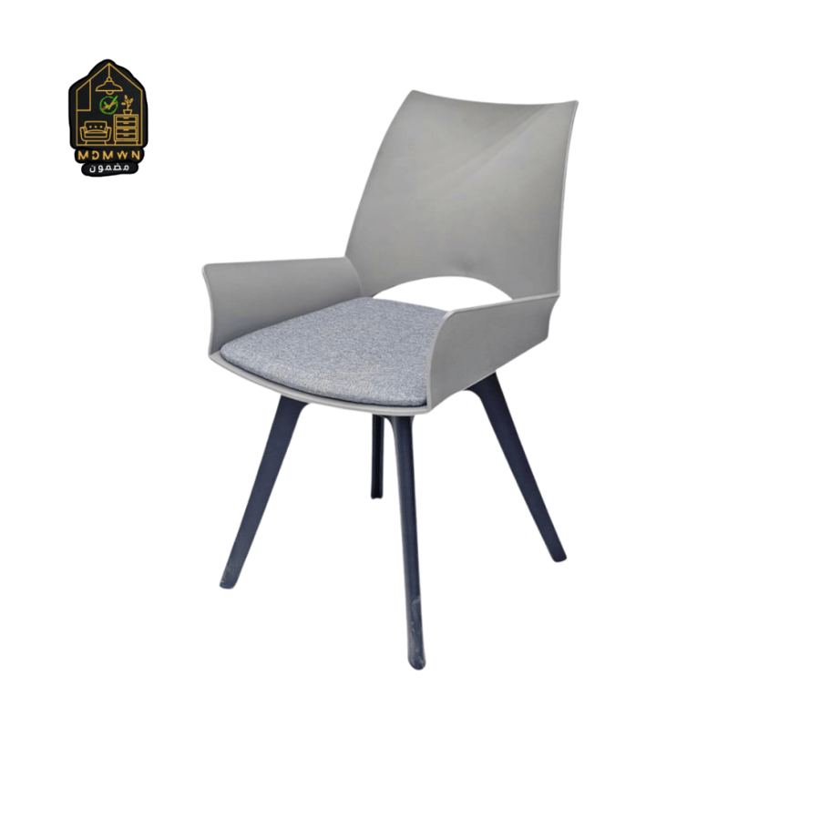 Plastic chair with iron base and padded seat (colors)