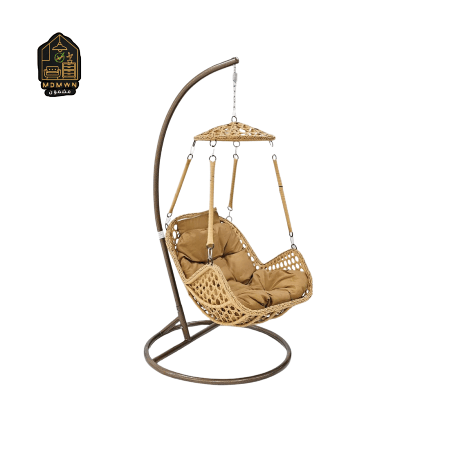 Top-hung mesh swing with metal base