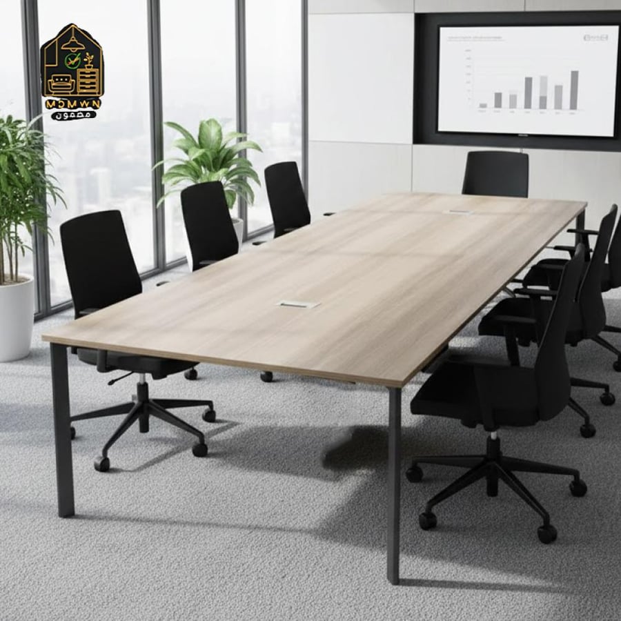 طاولة اجتماعات مودرن بأرجل حديد مقاسات مختلفة