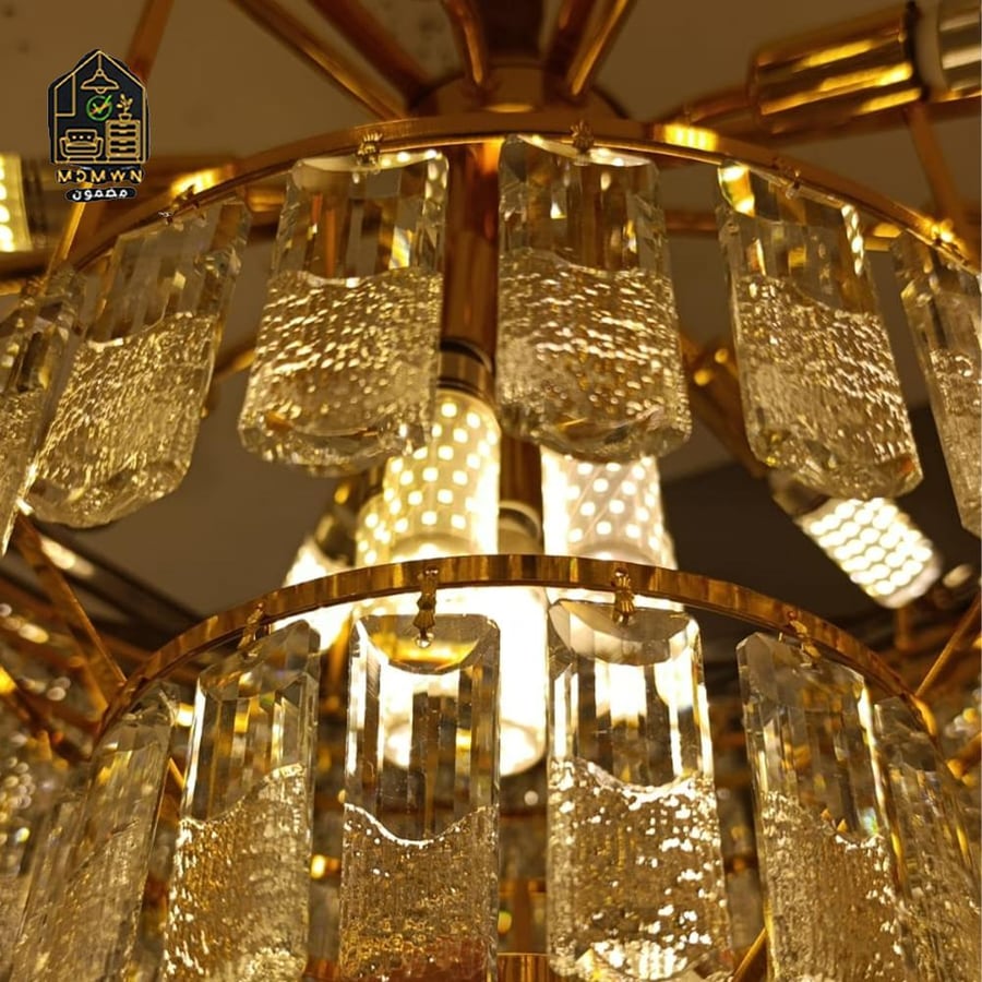 Modern crystal chandelier with engraved crystal