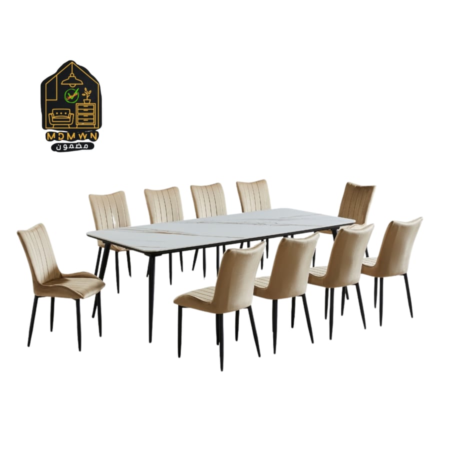 Ceramic table set with 4 chairs, gray color