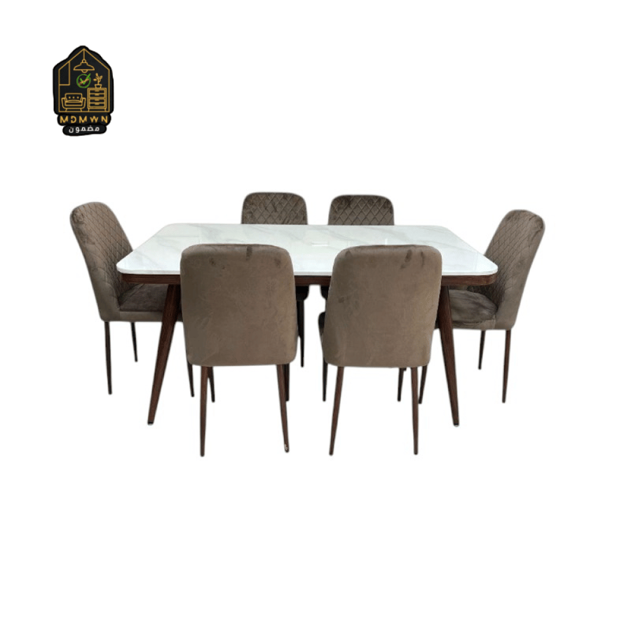 طقم سفرة مودرن فاخر - تصميم رخامي وألوان متعددة