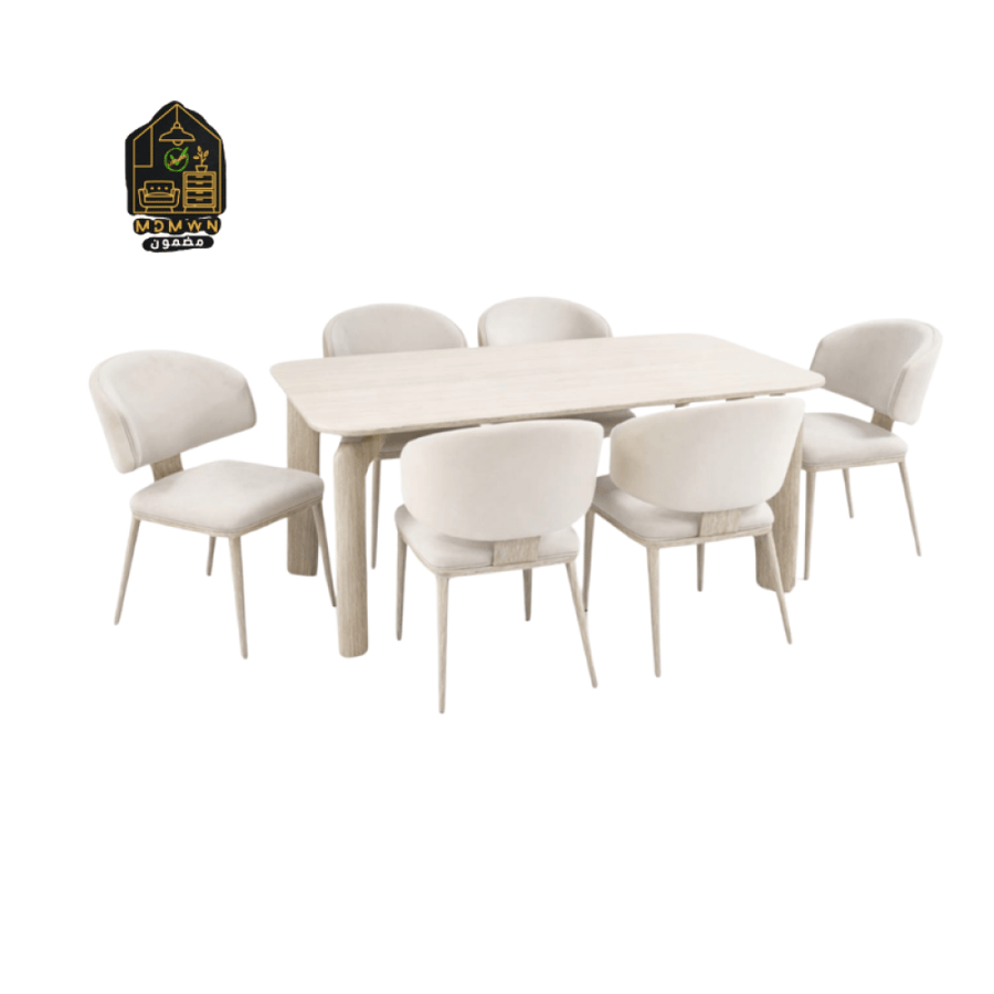 طقم طاولة طعام عصرية مع كراسي مخمل