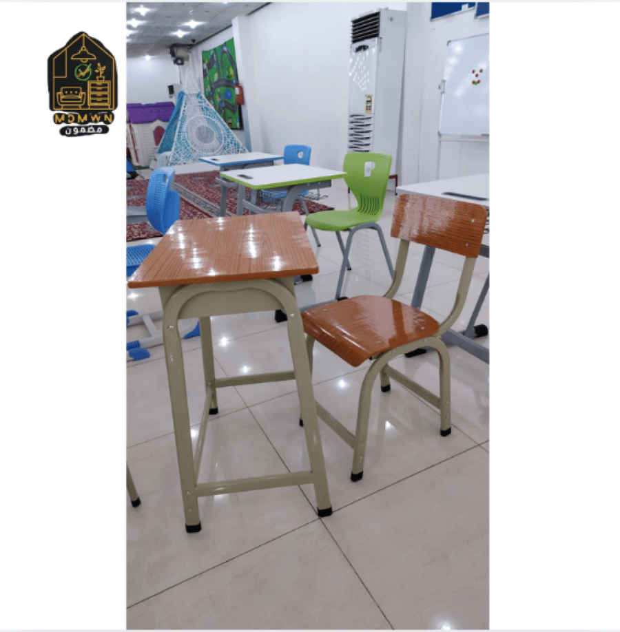 Wooden Metal Study Table and Chair Set (Classic Model)