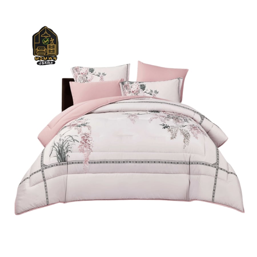 Soft floral bedspread set, 4 or 6 pieces