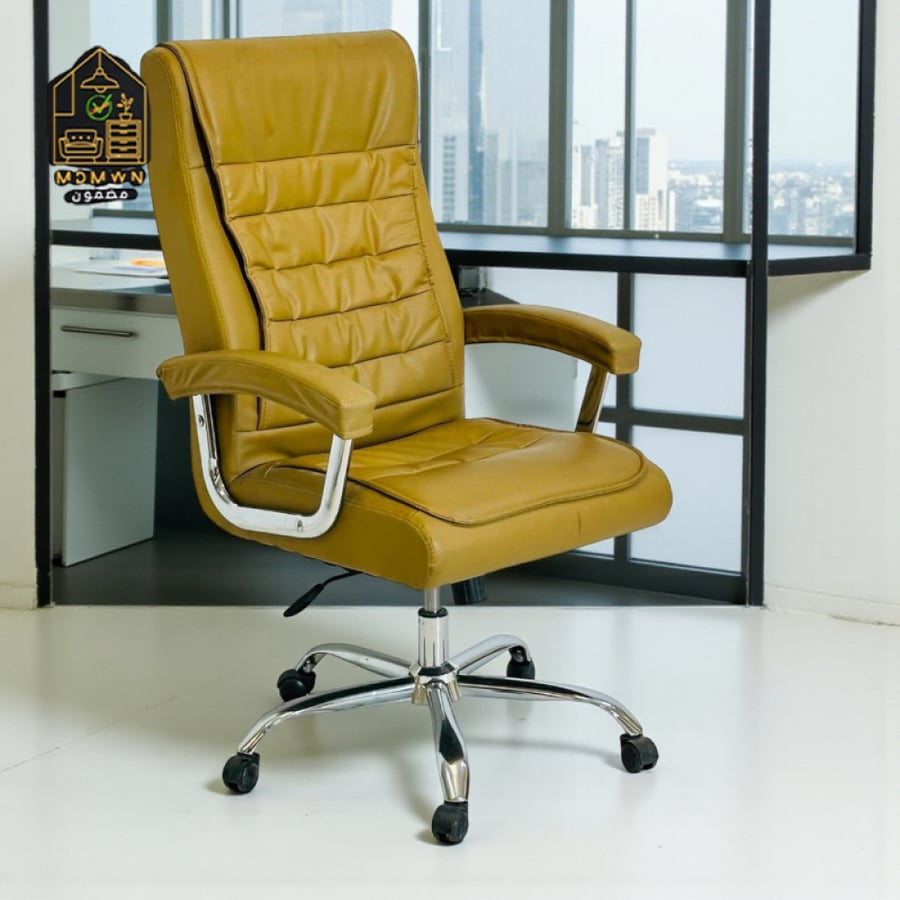 Multi-colored leather swivel chair