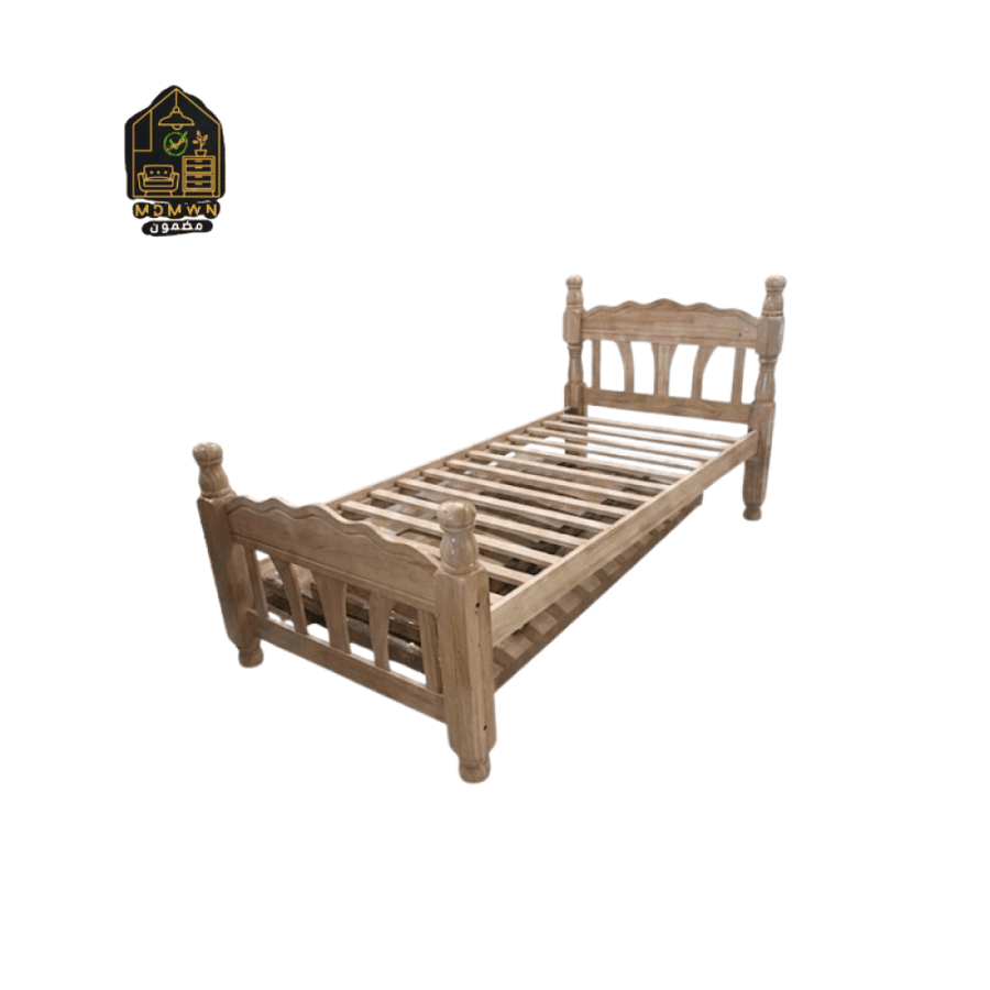Classic wooden bed with an elegant design, available in multiple colors.