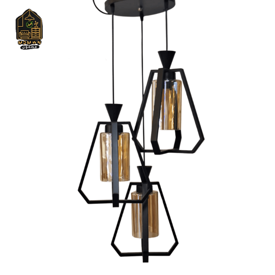 Chandelier with a glass lamp