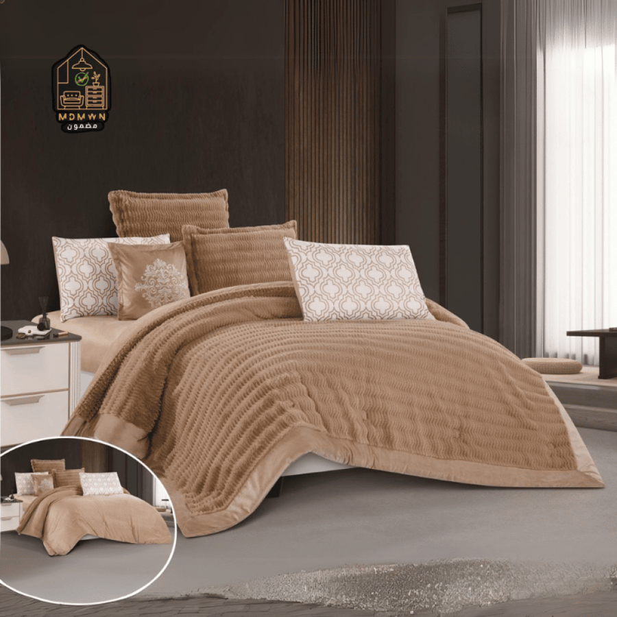 مفرش ليان مخمل ناعم (5 قطع) بألوان متنوعة