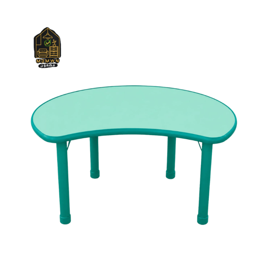 Plastic children's table with a crescent moon design in various colors